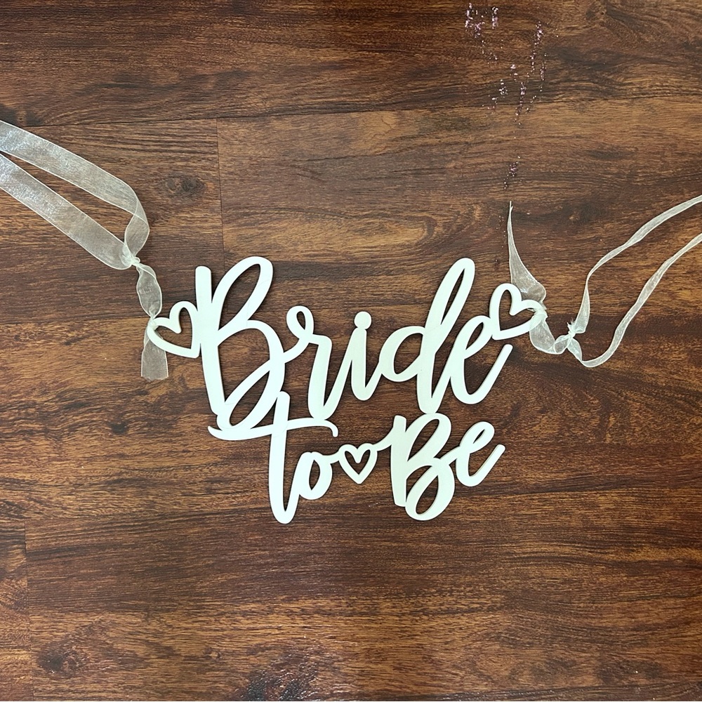 Bride to Be Party Banner - White